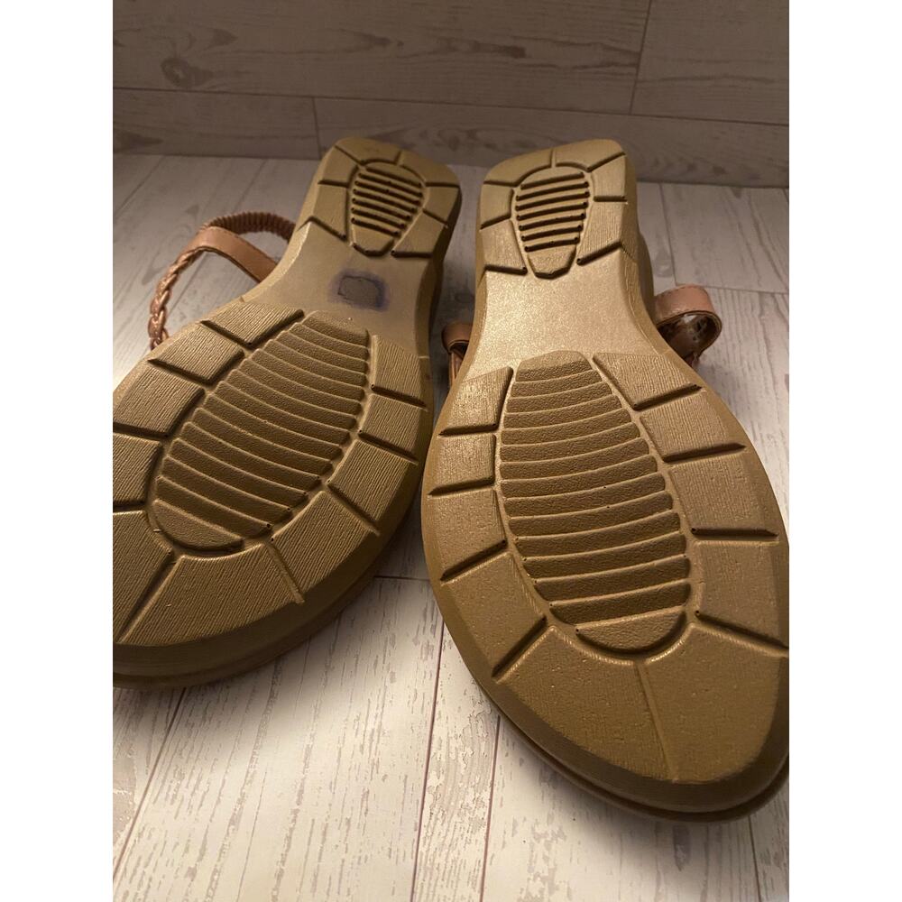 Daisy Fuentes Tan Rhinestone Braided Wedge Sandals Size 8.5 Slip-On Platform - Picture 5 of 5